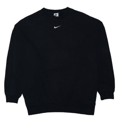 Nike Womens Black Small Pullover Crew Neck Sweatshirt Cotton Blend