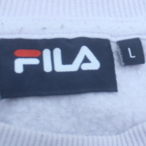 Fila Womens White Crew Neck Pullover Sweatshirt Size L