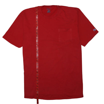 Champion Mens Red Cotton Crew Neck T-Shirt Size L