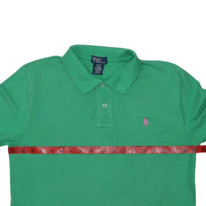 Ralph Lauren Girls Green Polo Shirt XL (18-20) 100% Cotton Classic Fit
