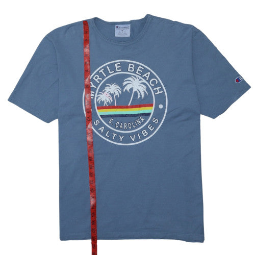 Champion Men's Blue Myrtle Beach Graphic T-Shirt XL Cotton Crew Neck