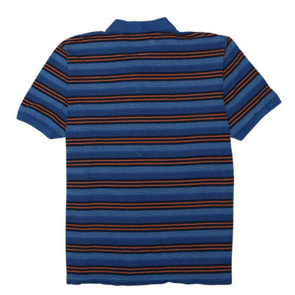 Chaps Men's Blue Striped Cotton Polo Shirt XL Short Sleeve