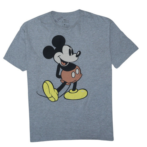 Disney Mickey Mouse Grey Crew Neck Men's 2XL Graphic T-Shirt