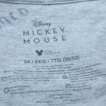 Disney Mickey Mouse Grey Crew Neck Men's 2XL Graphic T-Shirt