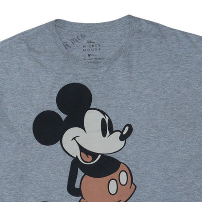 Disney Mickey Mouse Grey Crew Neck Men's 2XL Graphic T-Shirt