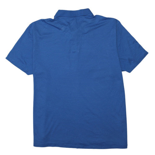 Calvin Klein Men's Blue Striped Cotton Polo Shirt XL Regular Fit