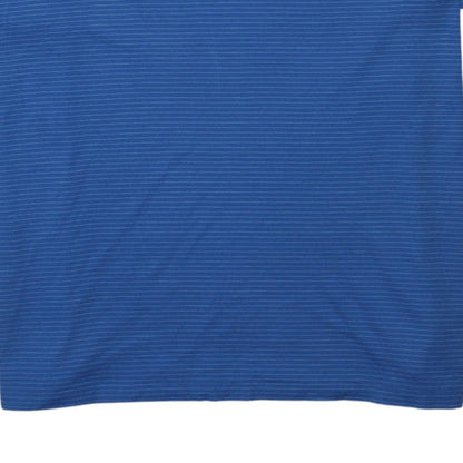 Calvin Klein Men's Blue Striped Cotton Polo Shirt XL Regular Fit