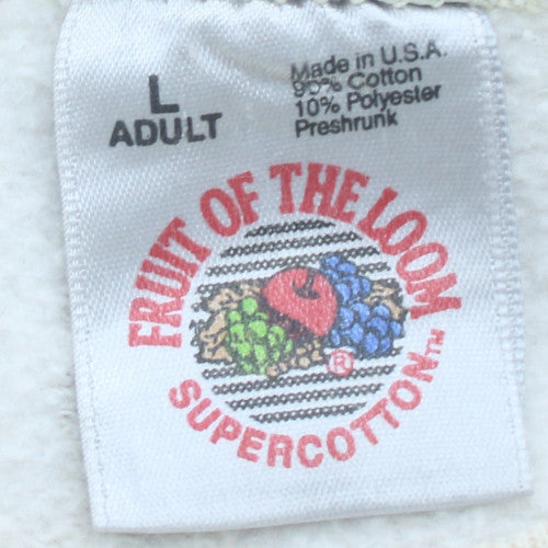 Fruit of the Loom Womens White Native Graphic Pullover Sweatshirt L