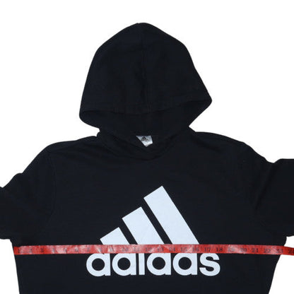 Adidas Womens Black XL Pullover Hoodie Cotton Blend Logo Sportswear