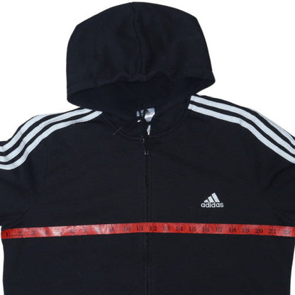 Adidas Womens Black Full Zip Hoodie XL Cotton Blend Sportswear