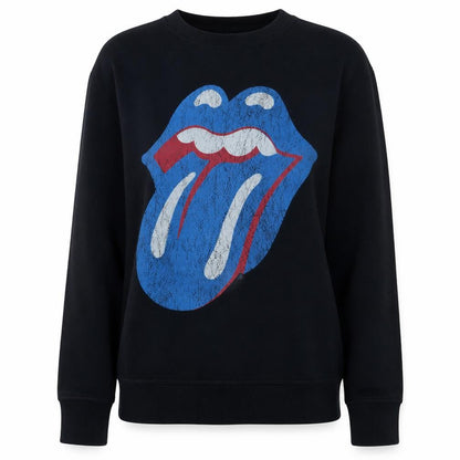 Zara Women Black The Rolling Stones Graphic Pullover Sweatshirt Size M