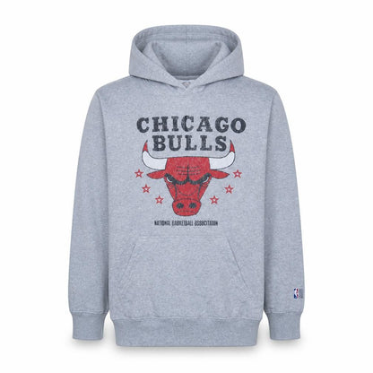 NBA Men’s Grey Chicago Bulls Pullover Hoodie Size S Graphic Cotton