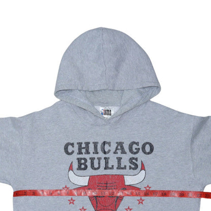 NBA Men’s Grey Chicago Bulls Pullover Hoodie Size S Graphic Cotton