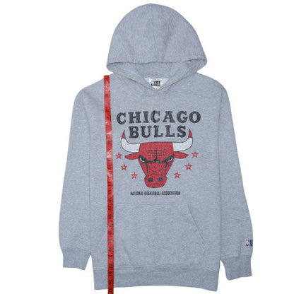 NBA Men’s Grey Chicago Bulls Pullover Hoodie Size S Graphic Cotton