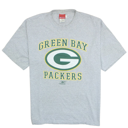 Reebok Mens Grey Green Bay Packers Graphic T-Shirt XL