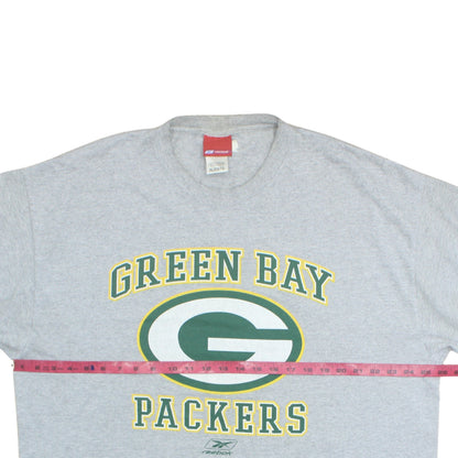 Reebok Mens Grey Green Bay Packers Graphic T-Shirt XL