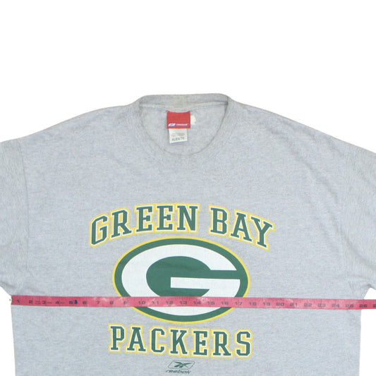 Reebok Mens Grey Green Bay Packers Graphic T-Shirt XL