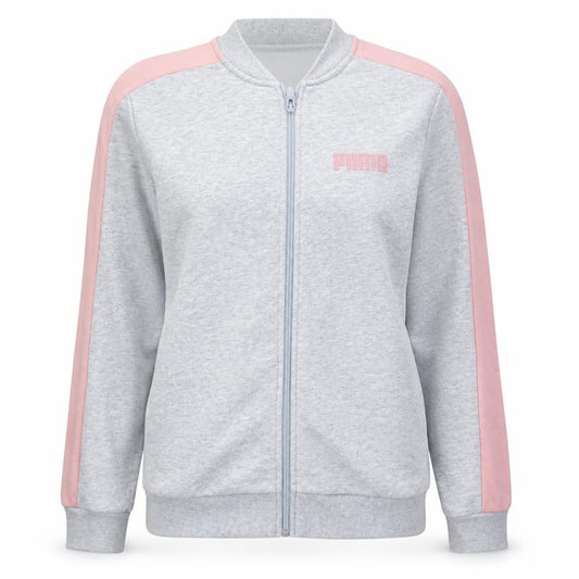 Puma Womens Grey Pink XL Track Jacket Lightweight Full Zip