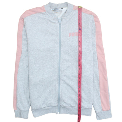 Puma Womens Grey Pink XL Track Jacket Lightweight Full Zip