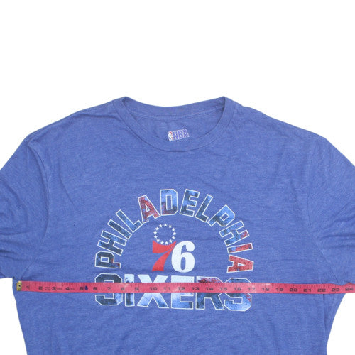NBA Philadelphia 76ers Blue Graphic Men's 2XL Crew Neck T-Shirt