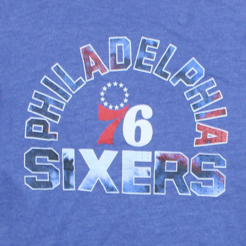 NBA Philadelphia 76ers Blue Graphic Men's 2XL Crew Neck T-Shirt