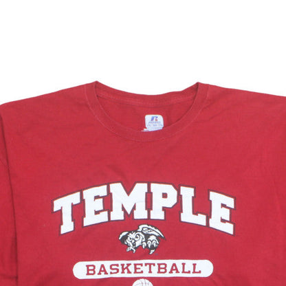 Russell Athletic Mens Red Temple Basketball 2XL Sports T-Shirt