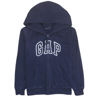 GAP Womens Navy Full Zip Hoodie XL - Classic Casual Cotton Fleece