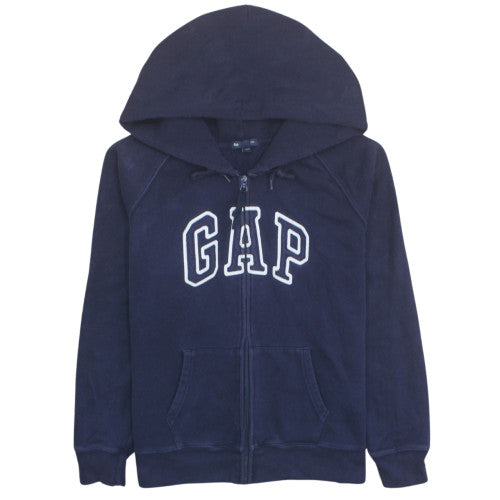GAP Womens Navy Full Zip Hoodie XL - Classic Casual Cotton Fleece