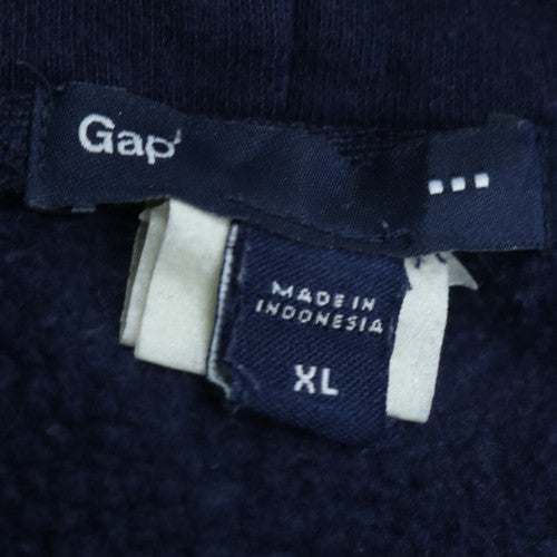 GAP Womens Navy Full Zip Hoodie XL - Classic Casual Cotton Fleece