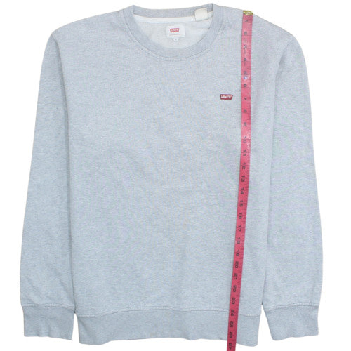 Levi's Men's Grey Logo Crew Neck Pullover Sweatshirt Size L