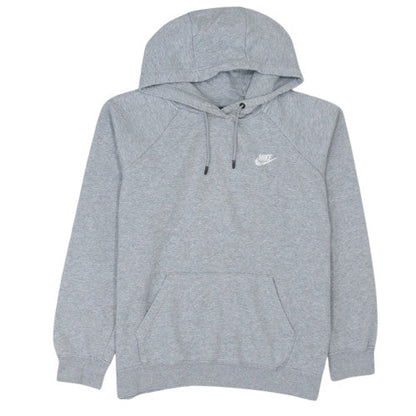 Nike Women Grey Pullover Hoodie Large Cotton Blend Sportswear