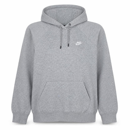 Nike Women Grey Pullover Hoodie Large Cotton Blend Sportswear