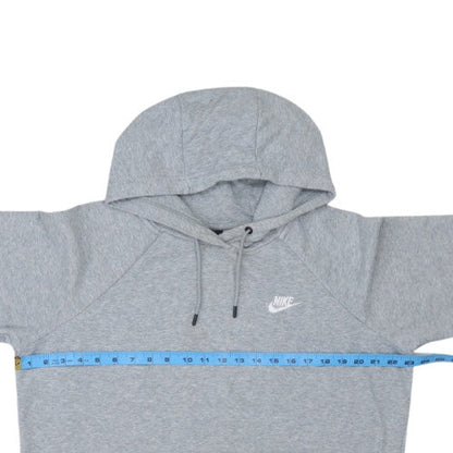 Nike Women Grey Pullover Hoodie Large Cotton Blend Sportswear