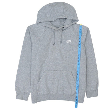 Nike Women Grey Pullover Hoodie Large Cotton Blend Sportswear