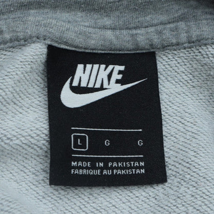 Nike Women Grey Pullover Hoodie Large Cotton Blend Sportswear