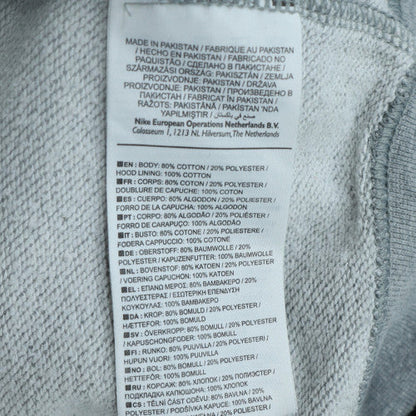 Nike Women Grey Pullover Hoodie Large Cotton Blend Sportswear