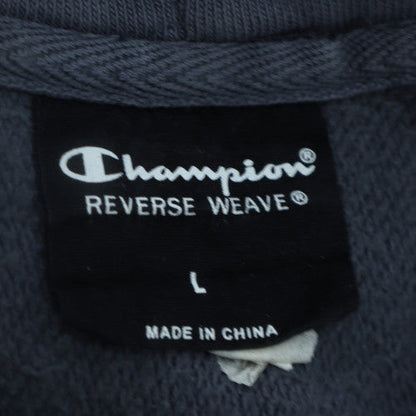 Champion Mens Grey Pullover Hoodie L Reverse Weave Embroidered Logo