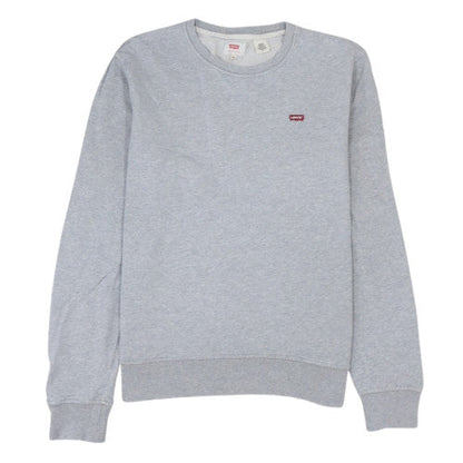 Levi's Women Grey Crew Neck Pullover Sweatshirt M Casual Cotton