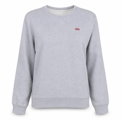 Levi's Women Grey Crew Neck Pullover Sweatshirt M Casual Cotton