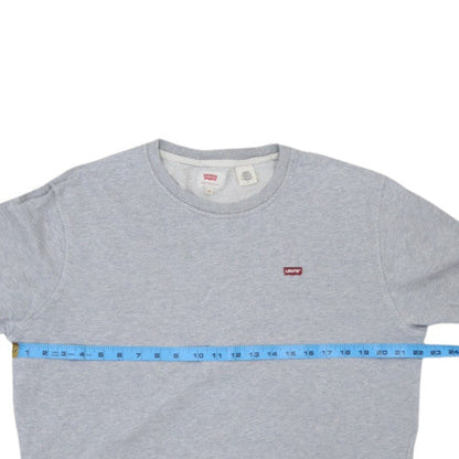 Levi's Women Grey Crew Neck Pullover Sweatshirt M Casual Cotton
