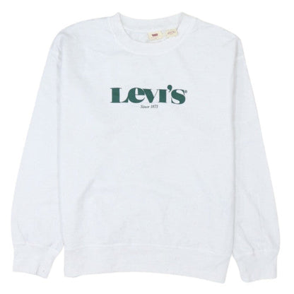 Levi's Womens White Crew Neck Pullover Sweatshirt Size M