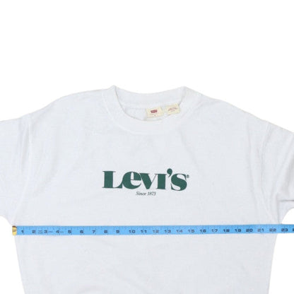Levi's Womens White Crew Neck Pullover Sweatshirt Size M