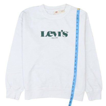 Levi's Womens White Crew Neck Pullover Sweatshirt Size M