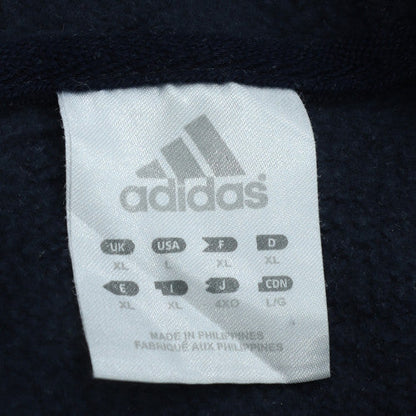 Adidas Men's Black XL Pullover Hoodie with Logo Stripes