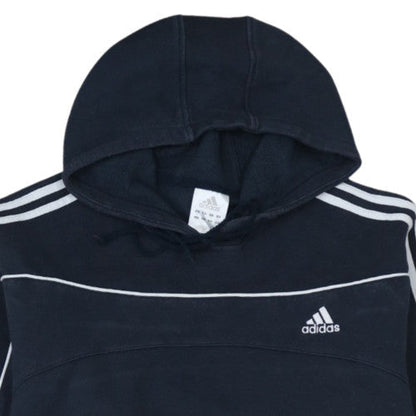 Adidas Men's Black XL Pullover Hoodie with Logo Stripes
