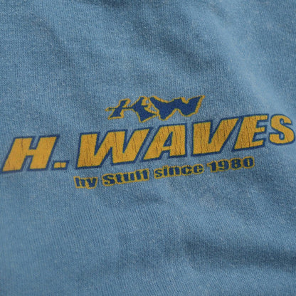 H. Waves Men's Blue Crew Neck Surf Graphic Sweatshirt L