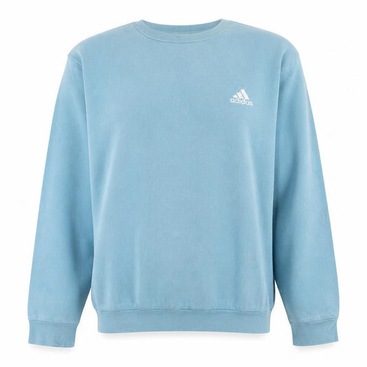 Front view of Adidas Men's Blue XL Crew Neck Fleece Pullover Sweatshirt