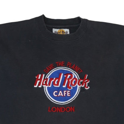 Hard Rock Cafe London Black Men's XL Pullover Sweatshirt Vintage