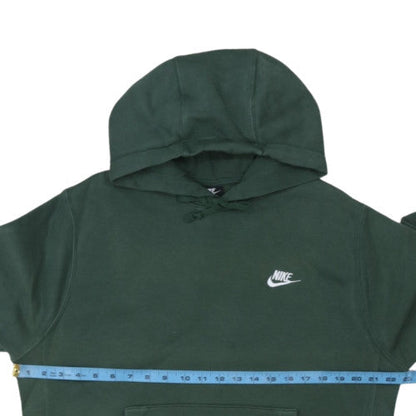 Nike Women Dark Green Pullover Hoodie M Cotton Blend Logo Design