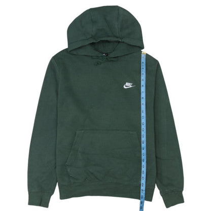 Nike Women Dark Green Pullover Hoodie M Cotton Blend Logo Design